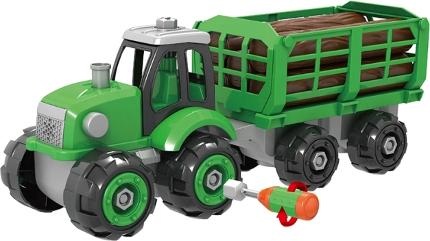 Traktor do skręcania z przyczepą na drewno 32 cm