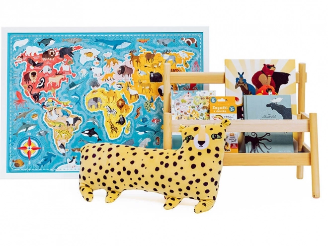 Puzzle 60 elementów Puzzlove - Mapa świata Zwierzęta