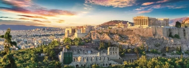 Panoramiczny widok na Akropol