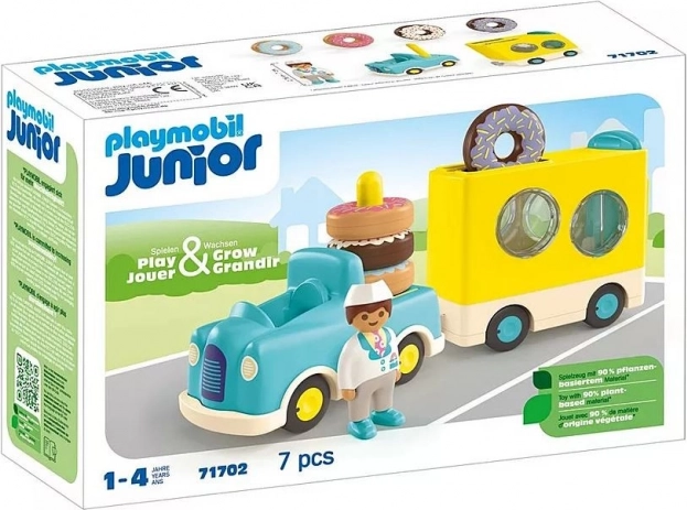 Playmobil 1.2.3 zwariowana ciężarówka z donutami ze składa­niem i sortowaniem