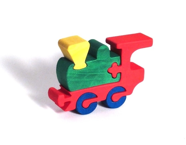 Fauna drewniane wkładane puzzle lokomotywa