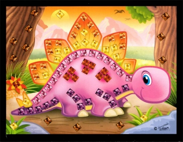 Mozaika obrazek mini dinozaur błyszczący 10x12cm mix rodzajów