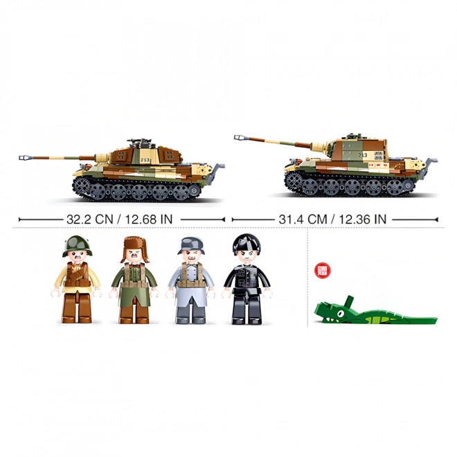 Sluban Bitwa o Budapest M38-B0980 Niemiecki ciężki czołg Tiger II 2 w 1