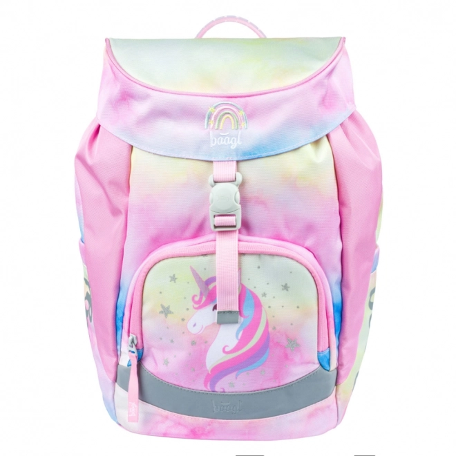 ZESTAW BAAGL 3 Airy Rainbow Unicorn: tornister, piórnik, worek