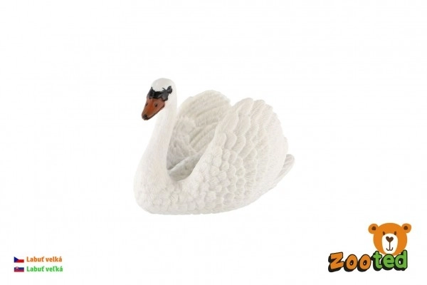 Łabędź duży zooted plastik 7cm w woreczku