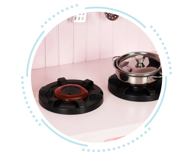 Drewniana kuchnia dla dzieci, piekarnik, mikrofalówki, akcesoria ECOTOYS