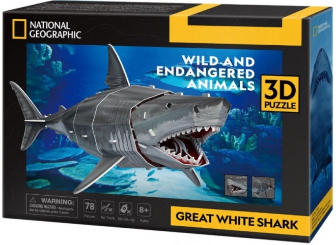 3D puzzle 78 kawałków Biały Rekin
