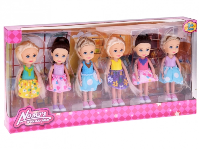 Piękne mini lalki 12 cm zestaw 6 sztuk