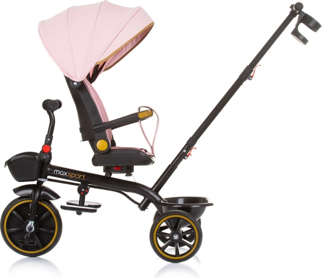 Rowerek trójkołowy z daszkiem Max Sport 2w1 Flamingo