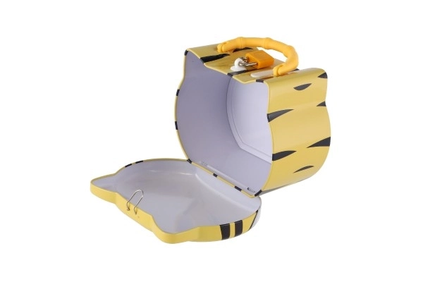 Skarbonka kot/puszka kotek z zamkiem 14x12cm 3 kolory w plastikowym pudełku