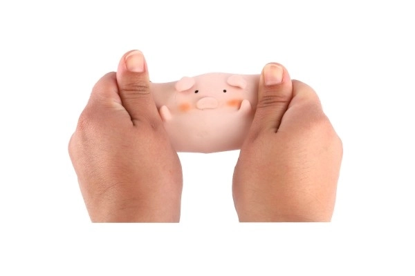Świnka/prasatko antystresowe do ściskania silikon 6cm 4 rodzaje 24szt w pudełku