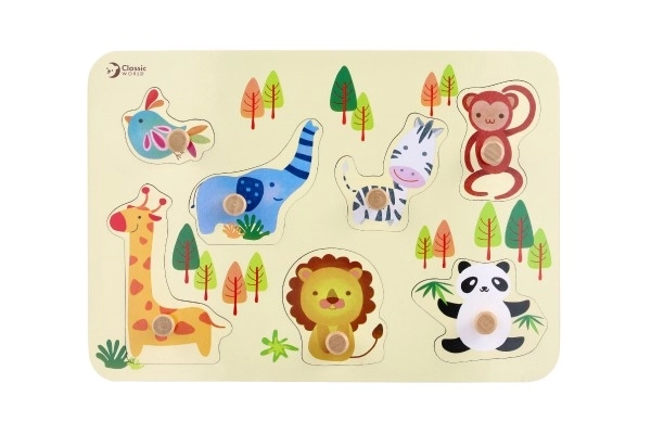 Drewniana układanka - zoo
