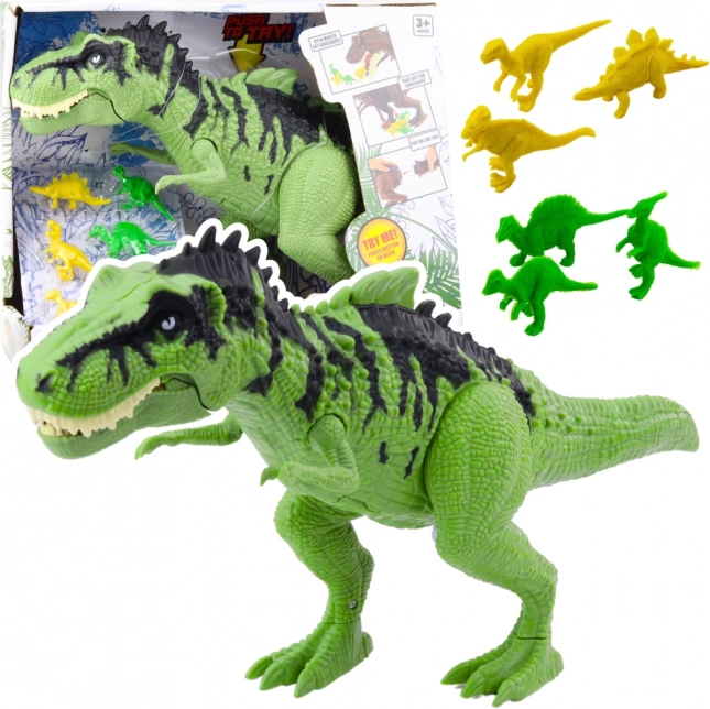 Zestaw zabawek dinozaurów z dźwiękiem i mini figurkami