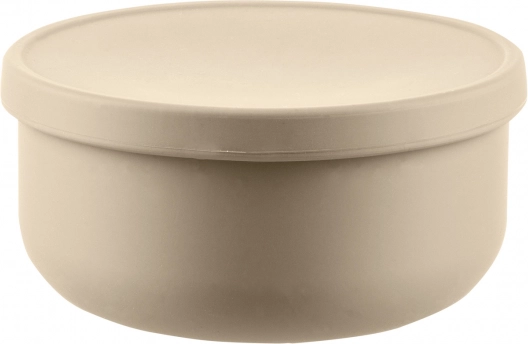 Silikonowa miska z pokrywką, Sand Beige