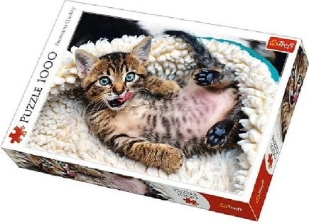 Puzzle 1000 elementów - Wesoły kotek Trefl