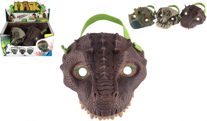 Gumowa maska dinozaura na karnawał