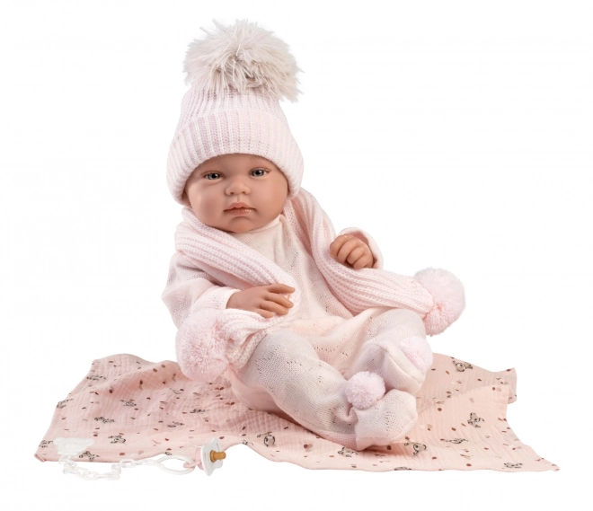 Llorens 84338 NOWORODEK DZIEWCZYNKA - realistyczna lalka niemowlaka z całowinylowym ciałem - 43 cm