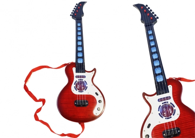 Elektryczna gitara dla dzieci ze światłami i melodiami czerwona