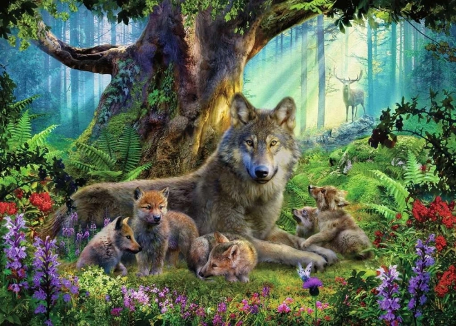 Puzzle Wilki w lesie 1000 elementów