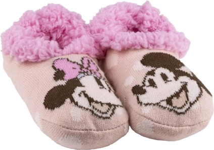 Domowe plecione kapcie z futerkiem DISNEY MINNIE