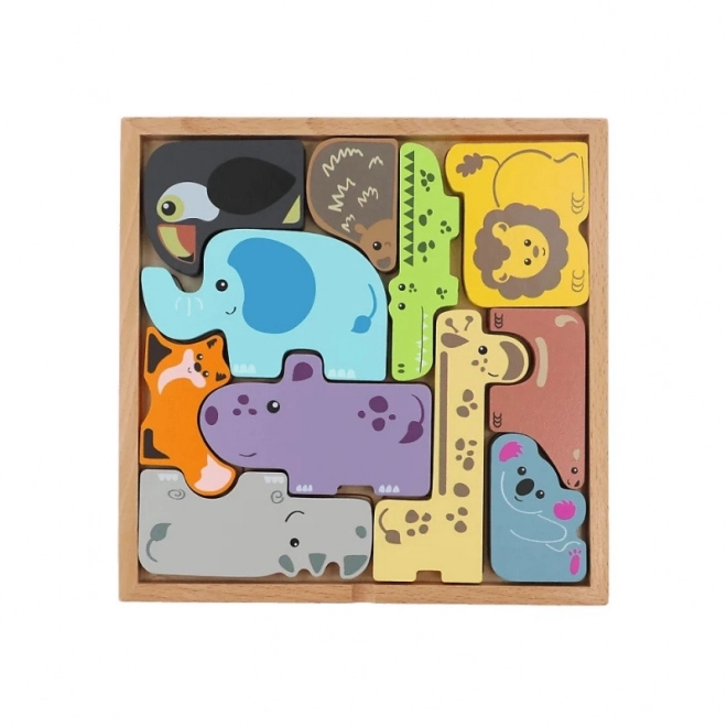 Drewniane puzzle Zwierzęta z zoo
