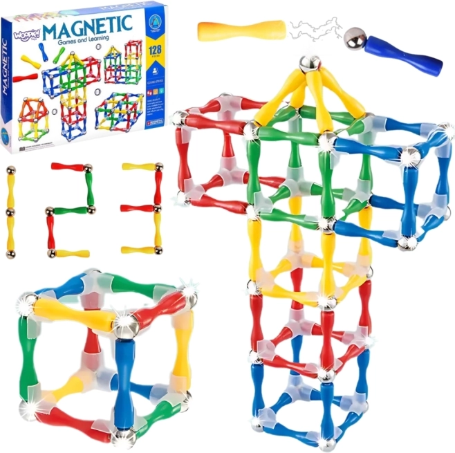 Magnetyczne klocki konstrukcyjne 3D 128 elementów XXL Woopie