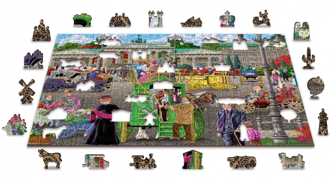 Drewniane puzzle z figurkami - Plac Paryski w Berlinie