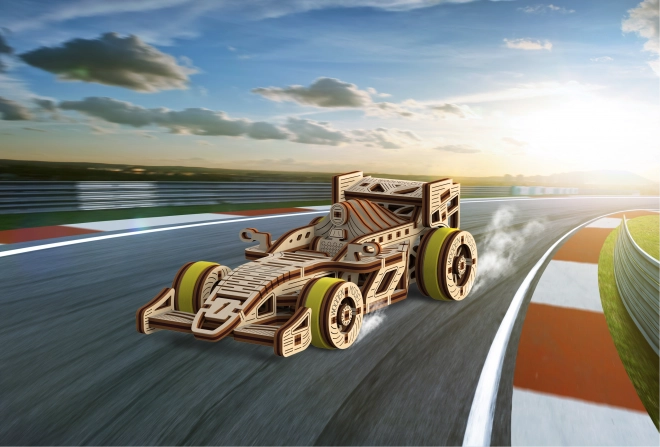 Drewniane Miasto 3D puzzle Wyścigowy Samochód Bolid 108 części