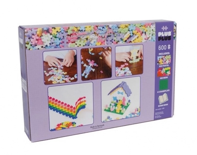 Klocki Plus-Plus Mini Mix 600 sztuk (Pastel/Neon) + 2 podstawowe płytki