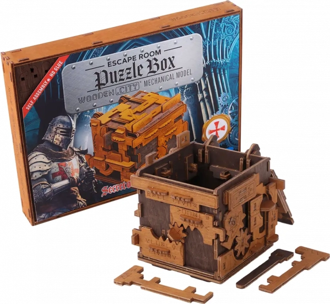 Drewniane puzzle box gra ucieczkowa 149 kawałków