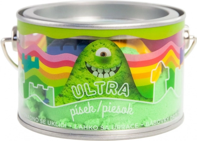 ultra piasek 200 g – zielony piasek kinetyczny z foremkami