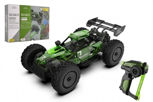 Samochód RC buggy plastik 22cm zestaw 24MHz na baterie zielone w pudełku 34x25x7cm