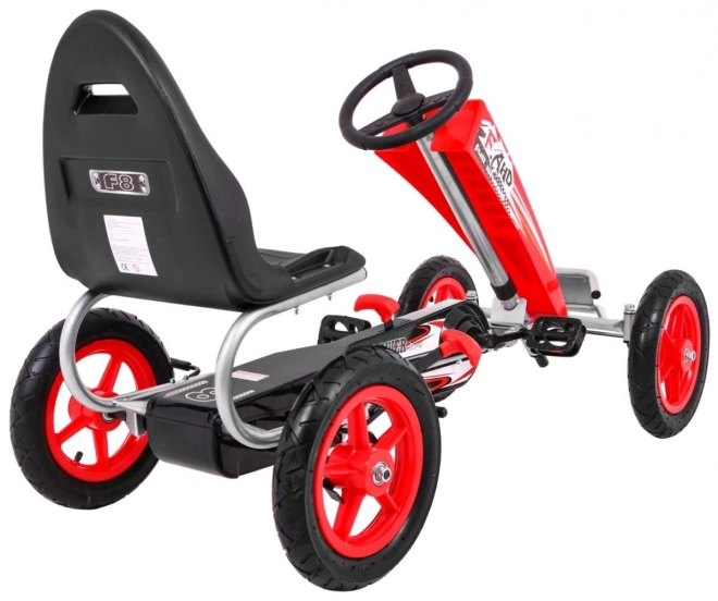 Gokart Full Ahead AIR z pedałami dla dzieci 3+ Czerwony + Regulacja siedzenia + Opony pneumatyczne + Hamulec ręczny
