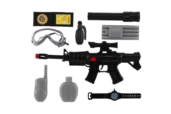 Pistolet/karabin policyjny 38cm plastik z akcesoriami w torebce 21x50x6cm