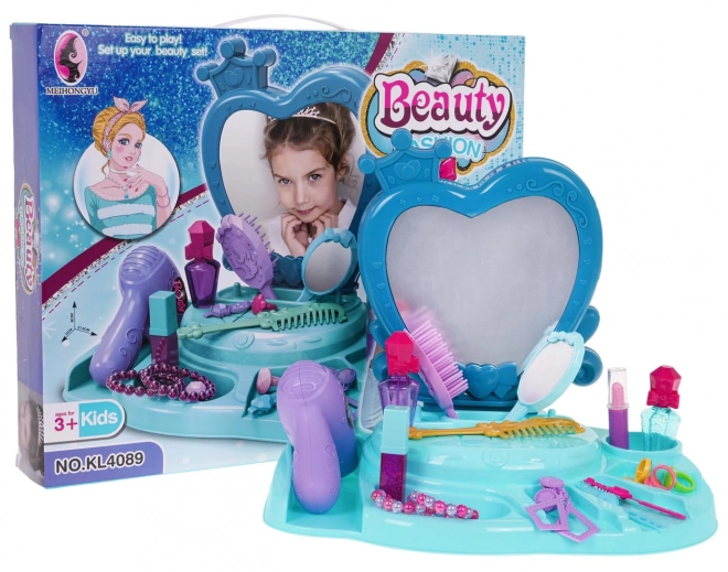 Dziecięca Toaletka Beauty Fashion Niebieska z dodatkami