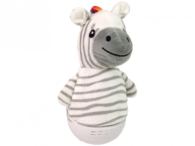 Dziecięca huśtawka zebra z lampką i melodią