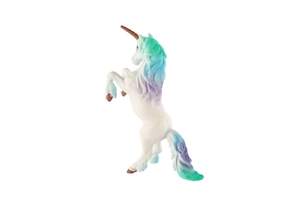 Jednorożec biało-niebieski plastik 18cm w woreczku