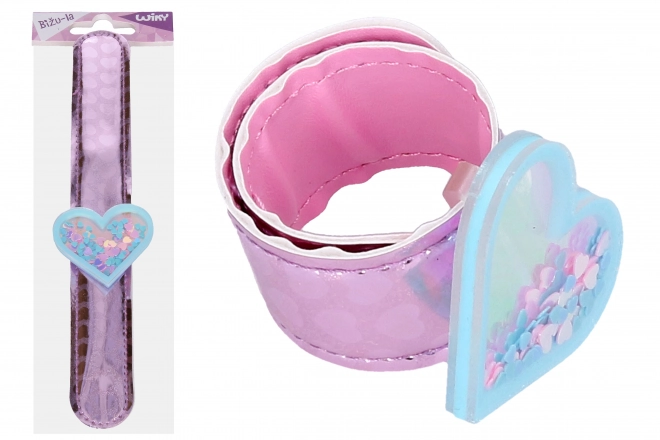 Bransoletka z ozdobą i brokatem 21,5 cm