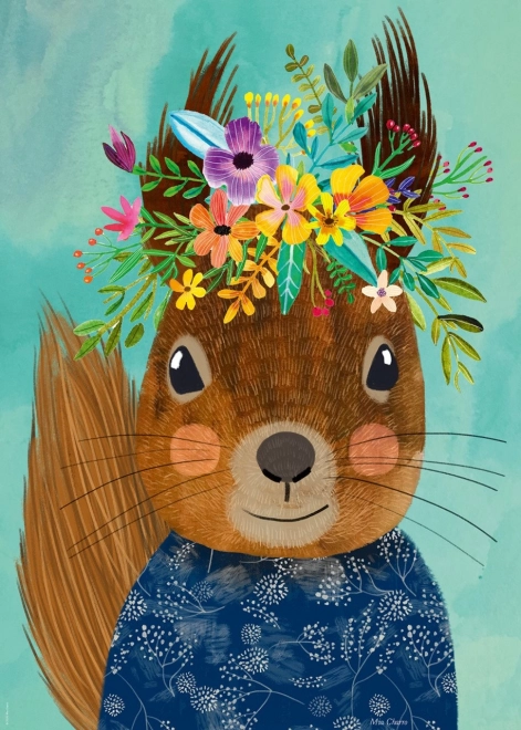 Puzzle 1000 elementów Floral Friends – wiewiórka autorstwa Mia Charro