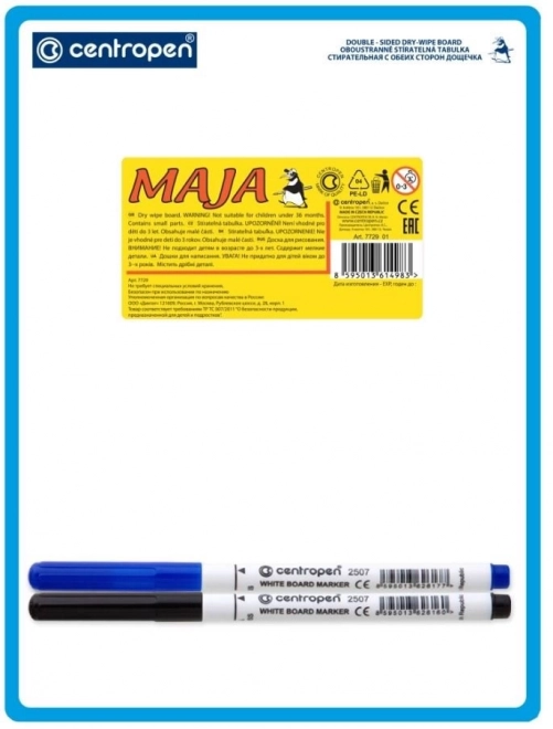 CENTROPEN Tablica ścieralna A5 (dwustronna) + 2 markery