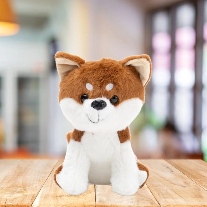 Pluszowy pies Shiba Inu brązowo-biały 20 cm