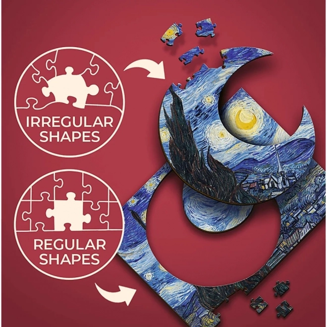 Drewniane puzzle Vincent van Gogh - Gwiaździsta noc 200 elementów