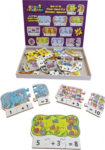 Just Jigsaws drewniane puzzle do dodawania - 30 elementów