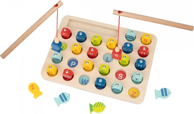 Drewniana gra wędkarska Nauka liter Tooky Toy