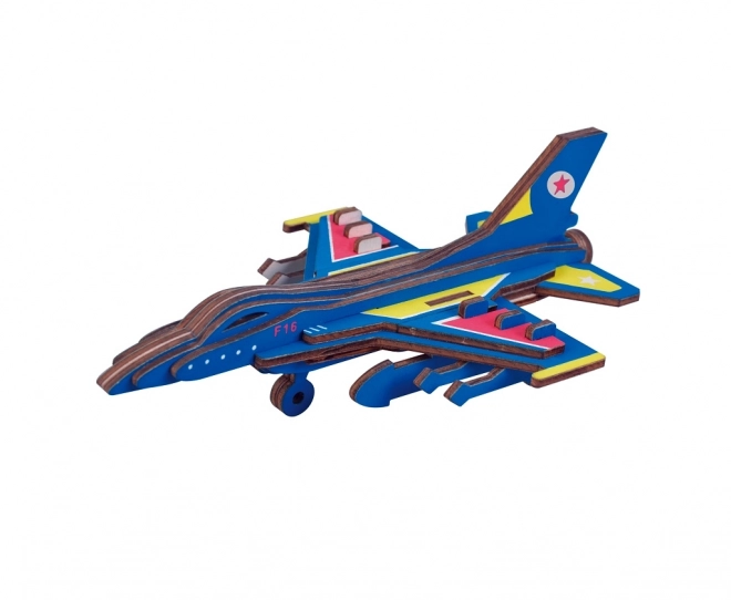 Drewniane puzzle 3D Woodcraft Samolot bojowy F16