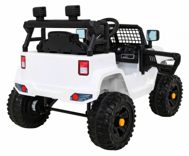 Samochód na baterie Jeep Dark Night dla dzieci + wolny start + EVA + LED audio – Białe