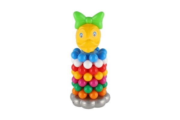 Układanka piramida z pierścieniami plastik 26cm w siatce 12m+