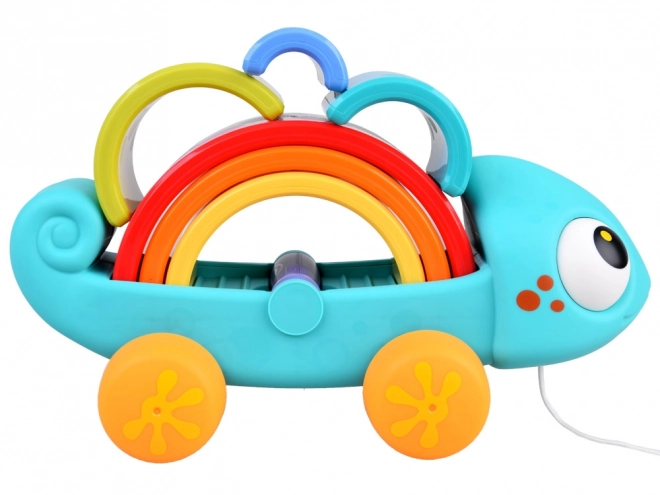 Montessori tęczowy kameleon układanka 18m+
