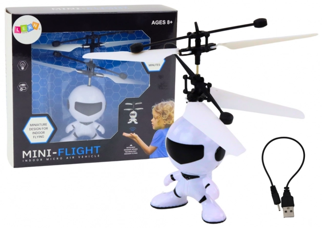 Latający astronauta ręcznie sterowany dron - helikopter Biały