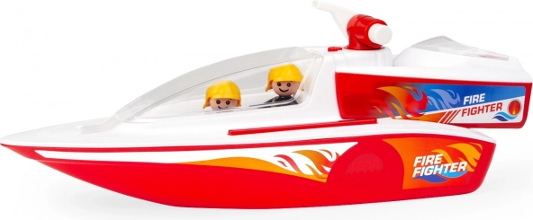 Statek strażacki z funkcją armatki wodnej i łódką Boaties z figurkami